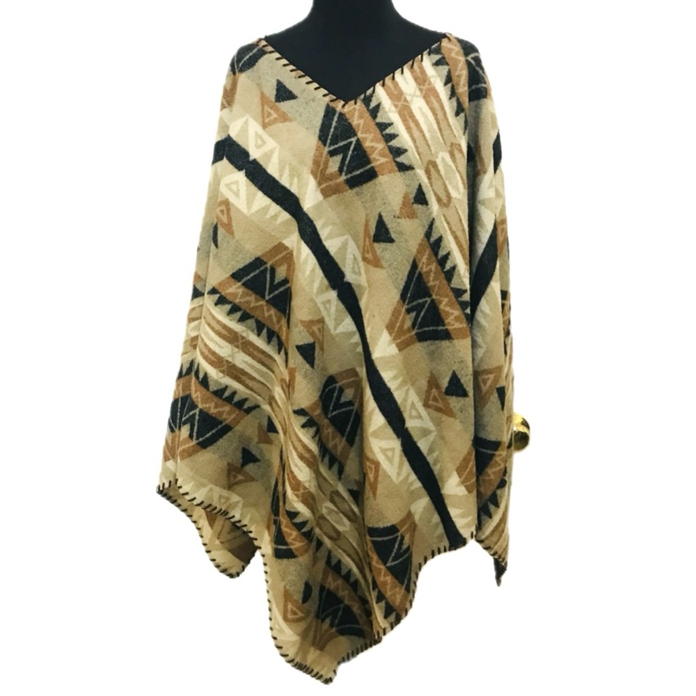 Vintage Ralph Lauren Wool Native American Tribal Poncho